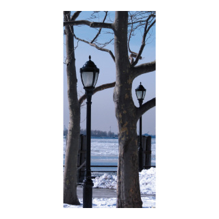 Motivdruck "Winterpark", Papier, Größe: 180x90cm Farbe: blau/braun   #