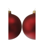 Motivdruck Rote Weihnachtskugeln, Stoff, Größe: 180x90cm...