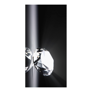 Motif imprimé "Diamant" tissu  Color: noir/argent Size: 180x90cm