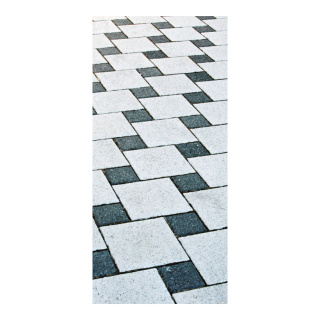 Banner "tiled floor"  - Material: paper - Color: white/black - Size: 180x90cm