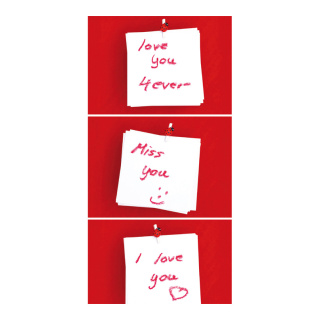 Banner "Private messages" paper - Material:  - Color: red/white - Size: 180x90cm