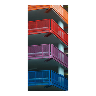 Motif imprimé "Façade parking" tissu  Color: coloré Size: 180x90cm