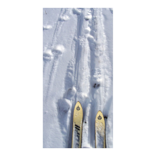 Motif imprimé "Ski de fond" tissu  Color: blanc/coloré Size: 180x90cm