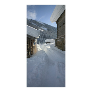 Motif imprimé "Hiver de montagne" tissu  Color: blanc Size: 180x90cm