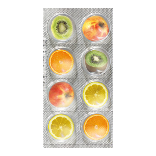 Motif imprimé "Comprimés de vitamine" tissu  Color: coloré Size: 180x90cm