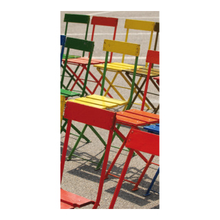 Banner "Colourful  chairs" paper - Material:  - Color: multicoloured - Size: 180x90cm