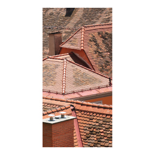 Banner "Above the roofs" fabric - Material:  - Color: brown - Size: 180x90cm