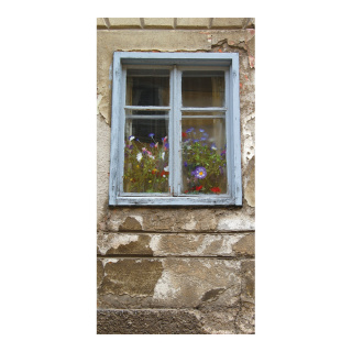 Motivdruck "Blumenfenster" aus Stoff   Info: SCHWER ENTFLAMMBAR