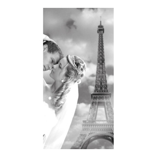 Banner "In love with Paris" fabric - Material:  - Color: grey/white - Size: 180x90cm