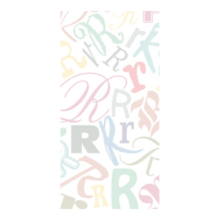 Banner "Typo in pastell" fabric - Material:  - Color: white/multicoloured - Size: 180x90cm