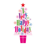 Motivdruck Happy Holiday, Papier, Größe: 180x90cm Farbe:...