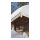 Motivdruck "Berghütte im Winter", Stoff, Größe: 180x90cm Farbe: braun/weiß   #