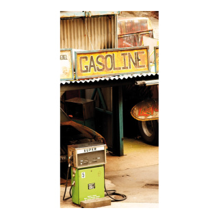 Banner "filling station in the USA" fabric - Material:  - Color: multicoloured - Size: 180x90cm