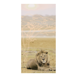 Banner "Lion" fabric - Material:  - Color: beige - Size: 180x90cm