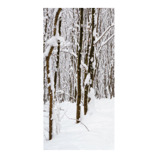 Motif imprimé "Forêt en hiver". tissu  Color: blanc/brun Size: 180x90cm