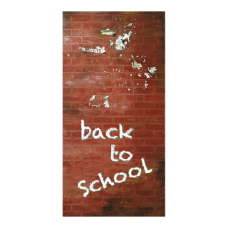 Banner "Back to school" fabric - Material:  - Color: red/white - Size: 180x90cm