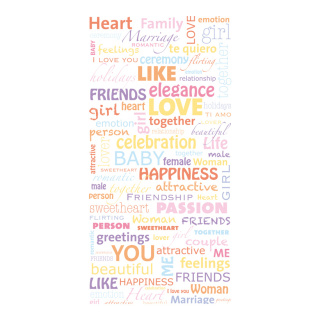 Motif imprimé "Love Letters" papier  Color: coloré Size: 180x90cm