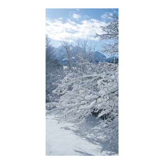 Banner "Snowy branches" paper - Material:  - Color: white - Size: 180x90cm