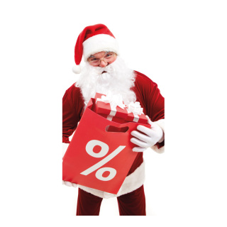 Banner "Santas Sale" fabric - Material:  - Color: red/multicoloured - Size: 180x90cm
