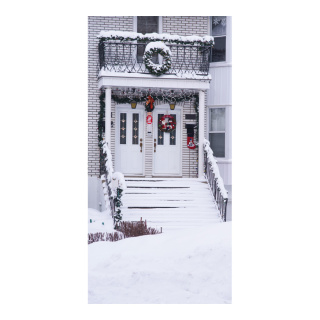 Banner "snowy entrance" paper - Material:  - Color: white - Size: 180x90cm