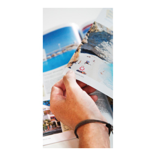 Motif imprimé "Prospectus de voyage" papier  Color: coloré Size: 180x90cm