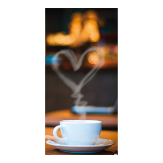 Banner "Coffee with heart" paper - Material:  - Color: multicoloured - Size: 180x90cm