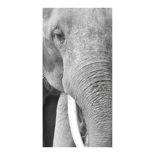 Motif imprimé "Éléphant" tissu  Color: gris/blanc Size: 180x90cm