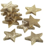 Glitter Sterne gold, Ø6cm 12 Stück 