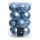 Set of 16 Christmas balls 8x shiny 8x matt - Material:  - Color: light blue - Size: Ø 8cm