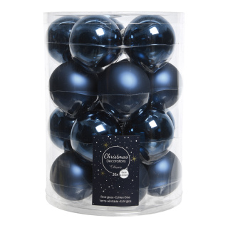 20 Boules de Noël dans un ensemble  10x brillant 10x mat  Color: bleu foncé Size: Ø 6cm