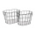 Metal baskets set of 2 - Material: oval - Color: black/grey - Size: 33x23x23cm + 36x26x245cm