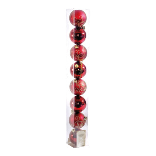 Boules de Noël plastique  Color: bordeaux Size: Ø7 cm X 8 Stck./box