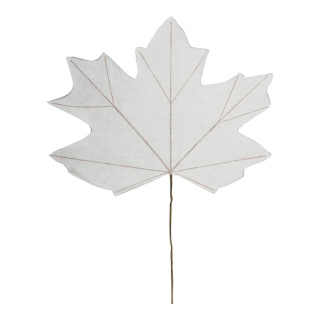 Ahornblatt einseitig, aus Papier     Groesse:109x80cm, Blattgröße: 64x79cm, Stiel: 45cm    Farbe:weiß