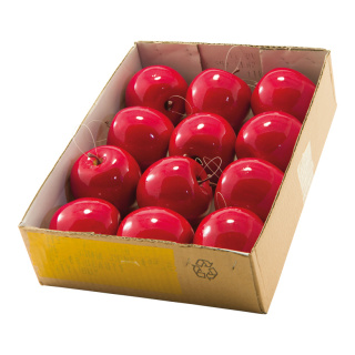 Pommes 12pcs/sachet en plastique Color: rouge Size: 8cm