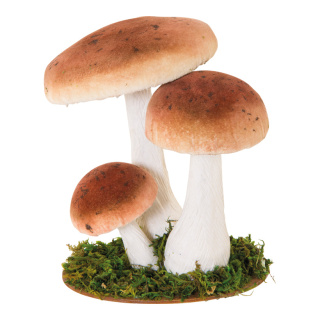 Groupe de champignons des bois 3-fois en polystyrène Color: brun/blanc Size: 16x15x17cm