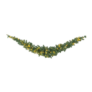 Noble fir swag 260 tips 120 LEDs - Material: out of plastic - Color: green/warm white - Size: 270x50cm
