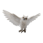 Hibou  en polystyrène/plumes Color: blanc Size:...