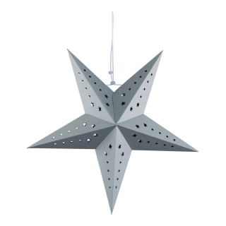 Folding star 5-pointed - Material: out of cardboard - Color: grey - Size: Ø 40cm