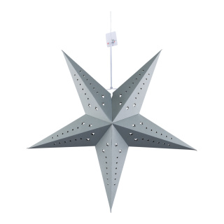 Folding star 5-pointed - Material: out of cardboard - Color: grey - Size: Ø 60cm