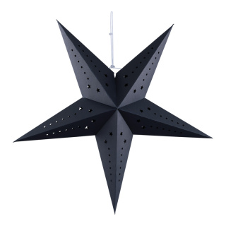 Folding star 5-pointed - Material: out of cardboard - Color: black - Size: Ø 60cm