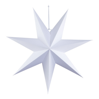 Étoile pliante 7 pointes en carton Color: blanc Size: Ø 60cm