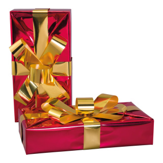 Paquet cadeau  en polystyrène Color: rouge/or Size: 40x20x8cm