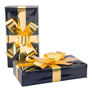 Geschenkpäckchen aus Styropor, mit Folienschleife     Groesse:40x20x8cm    Farbe:schwarz/gold