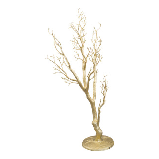 Korallenbaum aus Holz/Kunststoff     Groesse:90cm, Holzfuß: Ø 21cm    Farbe:gold
