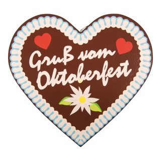 Gingerbread heart Gruß vom Oktoberfest"   - Material: out of styrofoam - Color: brown/multicoloured - Size: 54x50x5cm