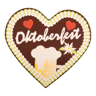 Gingerbread heart  Oktoberfest"  - Material: out of styrofoam - Color: brown/multicoloured - Size: 54x50x5cm