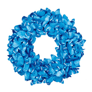 Butterfly wreath  - Material: pvc styrofoam wreath - Color: blue - Size: Ø 50cm