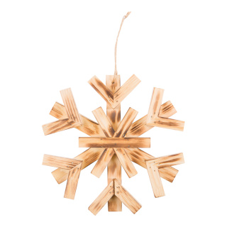 Wooden snowflake  - Material:  - Color: natural-coloured - Size: 20x20x2cm
