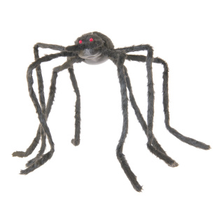 Spinne aus Styropor/Synthetik-Wolle, biegsame Beine     Groesse:140x85x20cm    Farbe:schwarz