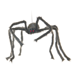 Spinne aus Styropor/Synthetik-Wolle, biegsame Beine     Groesse:90x80x20cm    Farbe:schwarz